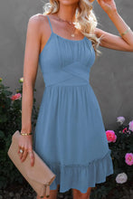 Spaghetti Strap Tie-Back Ruffle Hem Dress